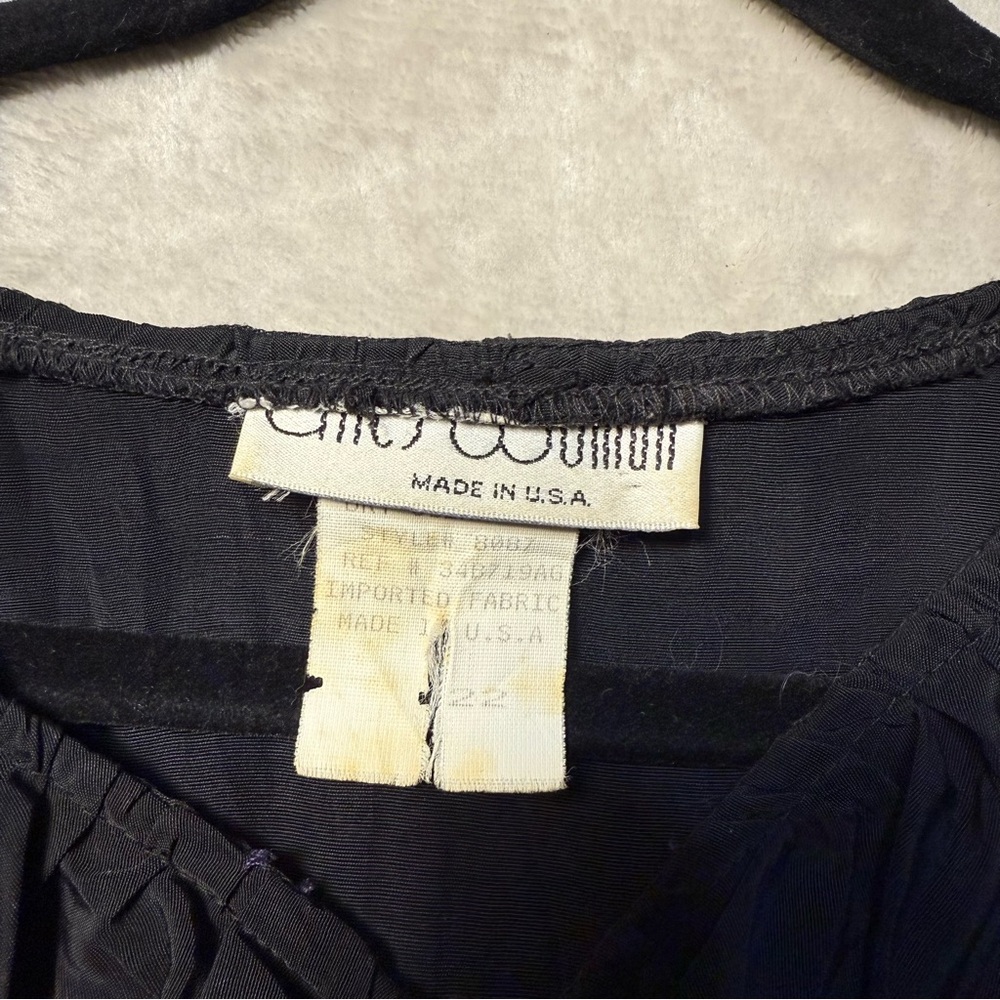 Vintage Aries Woman Black Rayon Romantic Gothic Tunic Mini Dress - Picture 7 of 11